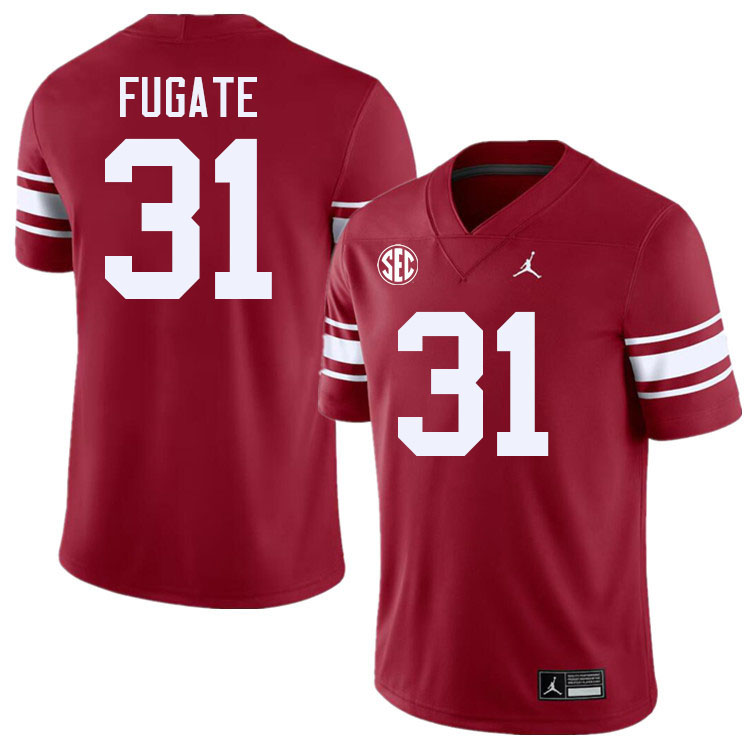 #31 Cale Fugate Oklahoma Sooners 2024 SEC Conference College Football Jerseys-Throwback